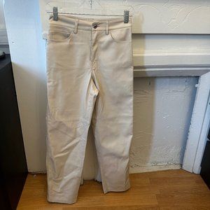 Mango white leather pants